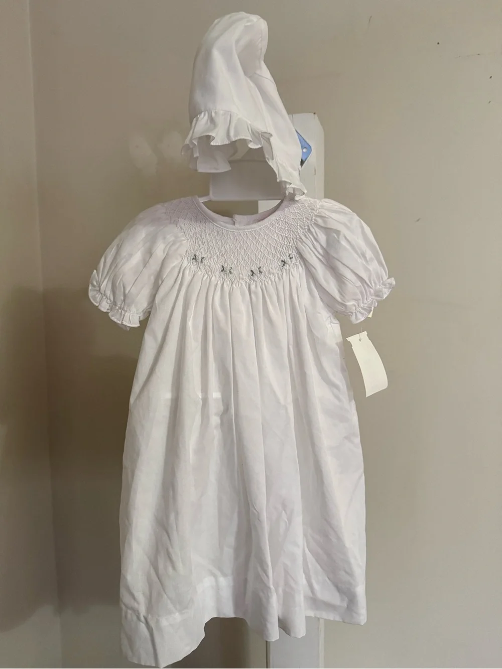 NWT Petit Ami Hand Embroidered Smocked Dress & Bonnet